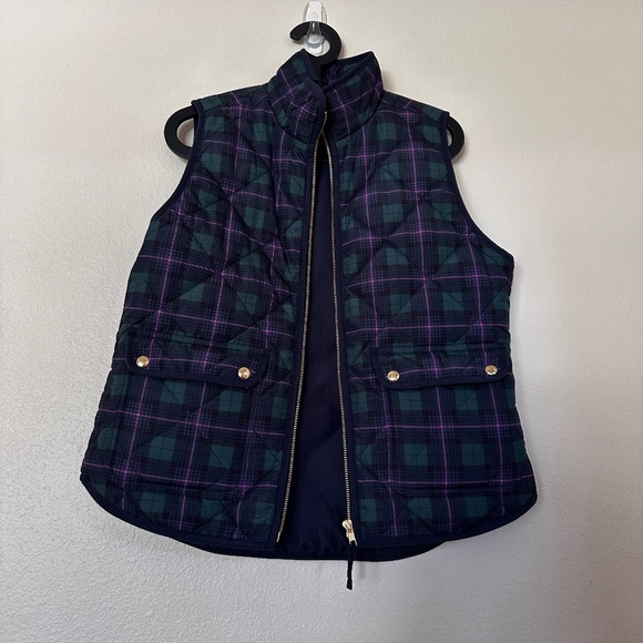 J.Crew Tartan Plaid Quilted Puffer Vest size M - Picture 1 of 6